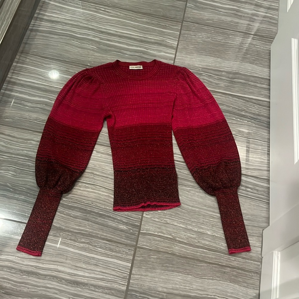 Ulla Johnson Red Ombre Sweater Top - Picture 2 of 9